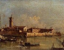 Guardi Francesco View Of The Island Of San Michele Near Murano Venice.  
