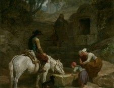 The Drinking trough scene in Brittany. , 