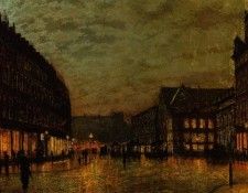 Boars Lane, Leeds by Lamplight. Гримшоу Джон Аткинсон