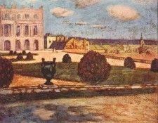 fujishima takeji, landscape, versailles 1906-7. , Takej