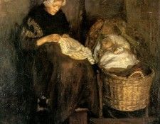 Neuhuys Albert Woman at cradle Sun. Neuhuys, 