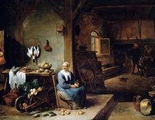 Teniers David Interior of a peasant dwelling Sun. ,  