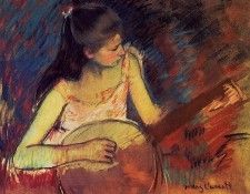 Cassatt Mary Girl with a Banjo.  