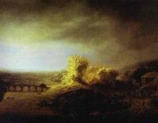 Rembrandt - Landscape with a Long Arched Bridge. ��������� ������� ��� ����