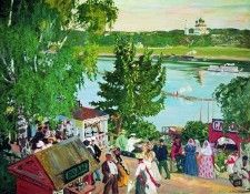 Борис КУСТОДИЕВ 1878 1927 Гуляние на Волге 1907 Холст масло. Кустодиев, Борис (1878-1927)
