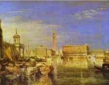 William Turner - Bridge of Signs, Ducal Palace and Custom-House, Venice  Canaletti Painting. 