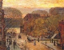 hassam spring on west 78th street 1905. , 