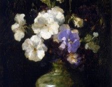 Kever Jacob Pansies in a vase Sun . ,   
