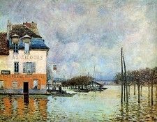 Sisley Alfred Flooding at Port Marly Sun. ������, �������