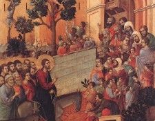 Duccio Entry into Jerusalem, Baksidan av Maestaaltaret, Domm.   