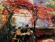 Slevogt Max Artists children in garden Sun. Slevogt, 