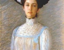 perry alice in a white hat (alice perry grew) c1904.  