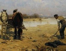 The Sand Digger Oil on Panel. Wierusz-,  