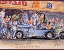 c 1932 the bugatti t55 with english style body especially for the 24 hours.  