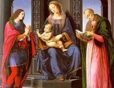 Lorenzo di Credi The Virgin and Child with St Julian and St Nicholas of Myra.   