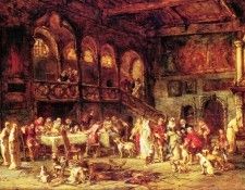 Isabey Louis Gabriel Eugene (French) 1803 to 1886 Repas Dans Un Couvent SND 1876 O P 62.2 by 94cm. ,   