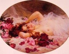 Beauty Amid Rose Petals. Schryver, - 