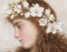 A girl wearing a garland of wild roses. Bulleid  