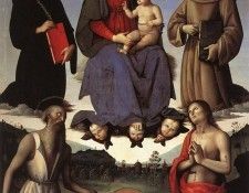 Perugino Pietro Madonna and Child with Four Saints (Tezi Altarpiece) 1500. , 