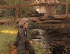 Harvey Harold Fishing By A Forest Stream. , 