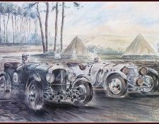 c 1930 the huge bentley and the colossal mercedes benz ss.  