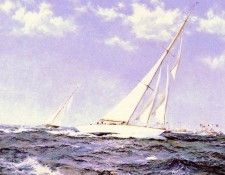 Dawson Montague (British) 1895 to 1973 The Americas Cup Race - The Yachts Resolute And Shamrock O. , 