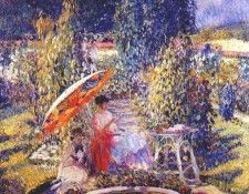 frieseke the garden umbrella c1910. Frieseke,  