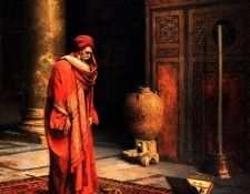 at prayer. Deutsch, 