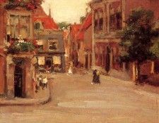 Chase William Merritt The Red Roofs of Haarlem aka A Street in Holland. ,  