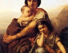 Gallait Louis A gypsy with two children Sun. , 