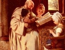 Kaulbach Hermann Reading The Bible.  
