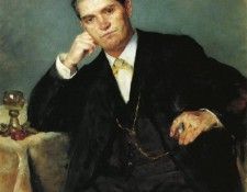Corinth Lovis Portrait of Franz Heinrich Corinth with a Glass of Wine. , 