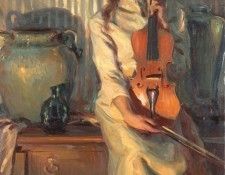 Her Mother-s Violin 48 x 32 . Gerhatz,  F