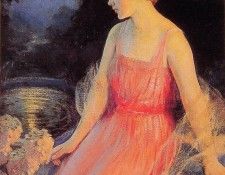 Woman with Hydrangeas. ,  H
