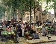 The Square in front of Les Halles, 1880. ,  