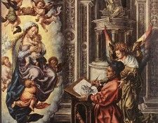 Mabuse (Jan Gossaert) St Luke Painting the Madonna, 1520-25,.   