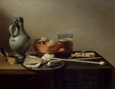 Claesz,P. Still life with clay pipes, 1636, 49x63.5 cm, Erem. , 