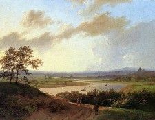 Koekkoek Marinus A Rijn landscape Sun. Koekkoek, �������