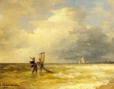 Achebach Andreas Fishing Along The Shore. Achenbach, �������