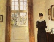 Holsoe Carl Vilhelm (Danish) 1863 to 1935 Woman In Interior O C 79.4 by 58.6cm. Holsoe,  
