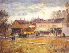 hassam end of the trolley line, oak park, illinois 1893. , 