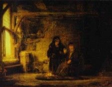 Rembrandt - Tobits Wife with a Goat.    