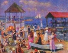 glackens beach scene, new london 1918. Glackens, 