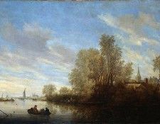 Ruysdael van Salomon River view Sun. ,  