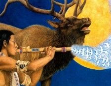 Aaw107 Nancy Wood Taber Elk Moon Dreamer sqs. ,  