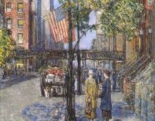 hassam flags on the friars club 1918. , 