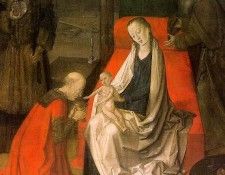 Joos van Ghent The Adoration of the Magi, detail, tempera on. ,   