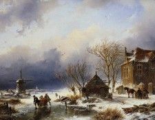 Schelfhout Andreas Men with sledge 2 Sun. Schelfhout, �������