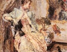Garrido Eduardo Leon An Elegant Lady With Her Dog. ,  