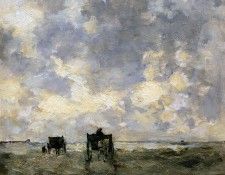 Weissenbruch Hendrik Johannes Shell carts on the beach Sun. Weissenbruch,  